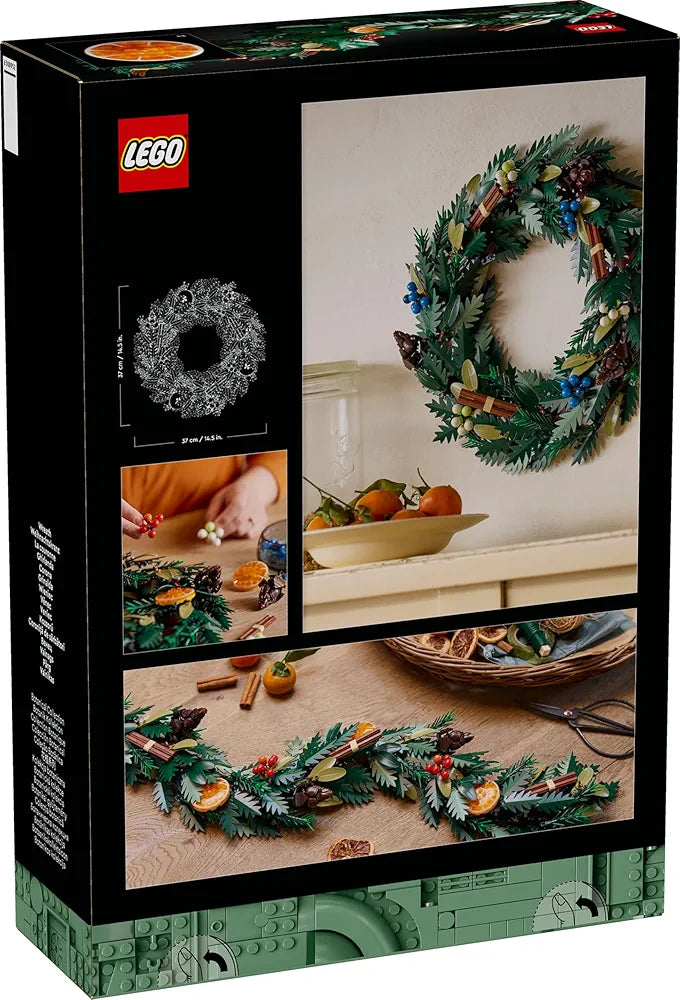 Lego Icons Wreath-Making Kit Holiday Garland Table Centerpiece Decoration Gift for Adults 10340