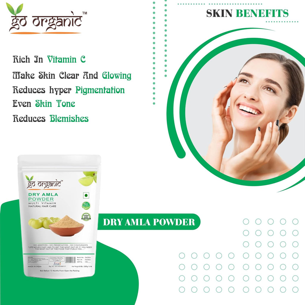Go Organic Dry amla powder To Grow Long, Strong Hair (250 Grm)