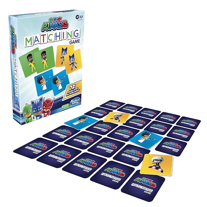 Hasbro Gaming PJ Masks Matching Game for Kids Ages 3&Up Fun Preschool Game Multicolor