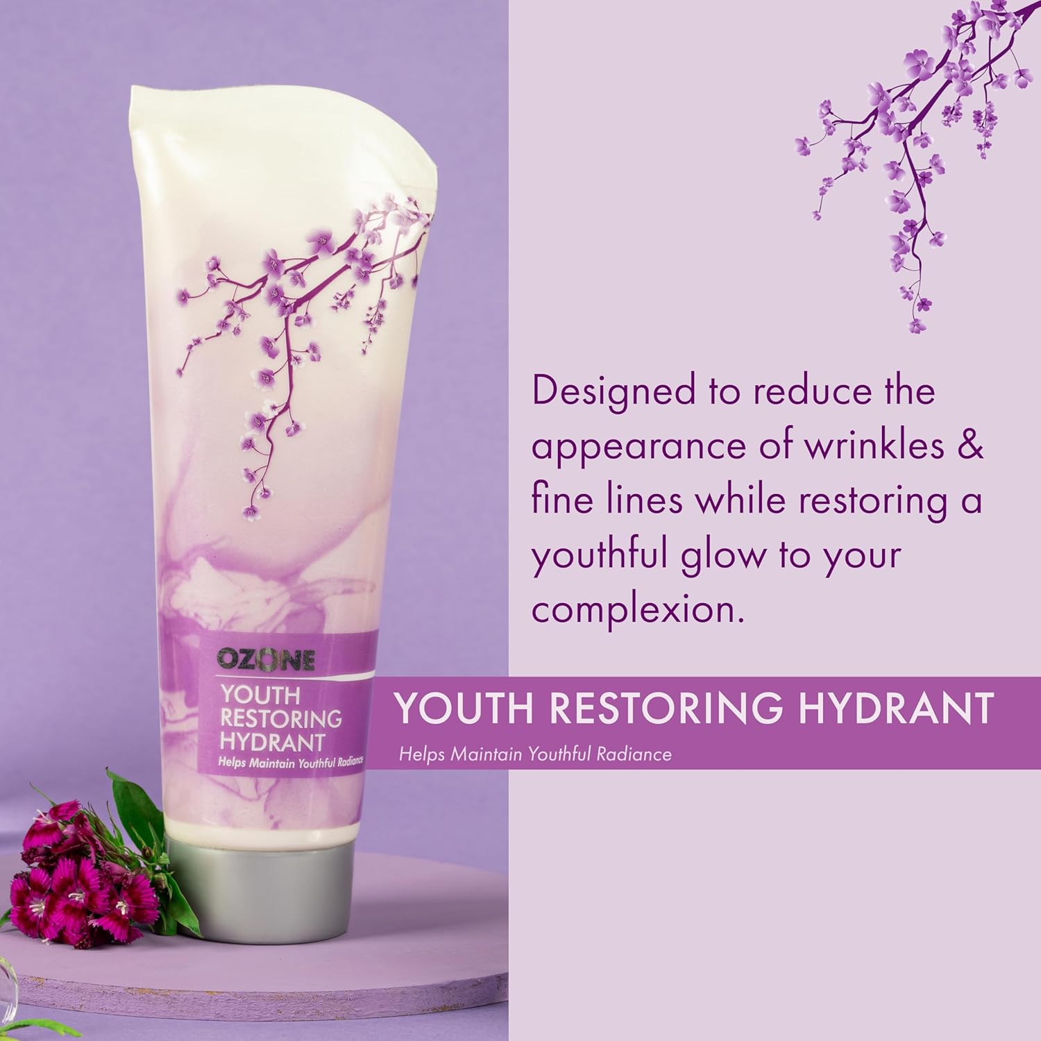 Ozone Youth Restoring Hydrant Cream (100 Ml) | Moisturiser For All Skin Types | For Signs Of Aging, Wrinkles & Fine Lines | Restores Skin's Youthful Appearance|Gentle Sulphate-Free Hydrant