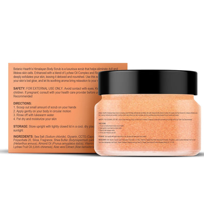 Botanic Hearth Himalayan Body Scrub with Lychee Oil - Natural Exfoliating Body & Face Scrub