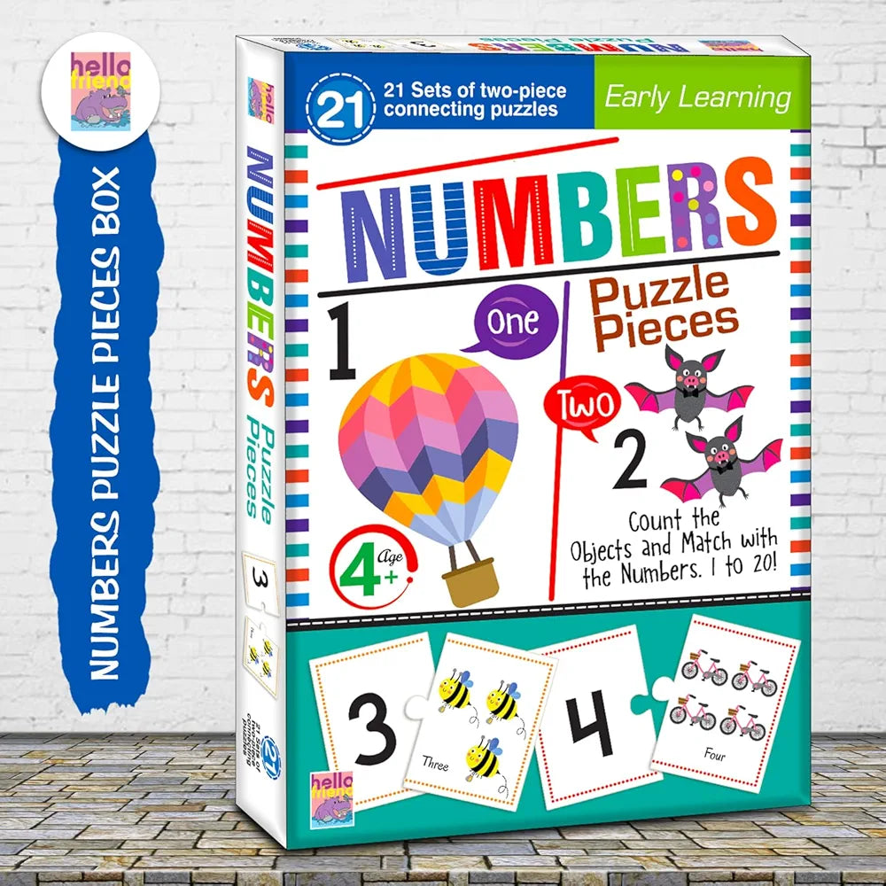 Hello Friend Numbers Jigsaw Puzzle Connecting 2-Piece  for Kids, Childrens and Toddlers – Early Learning Educational