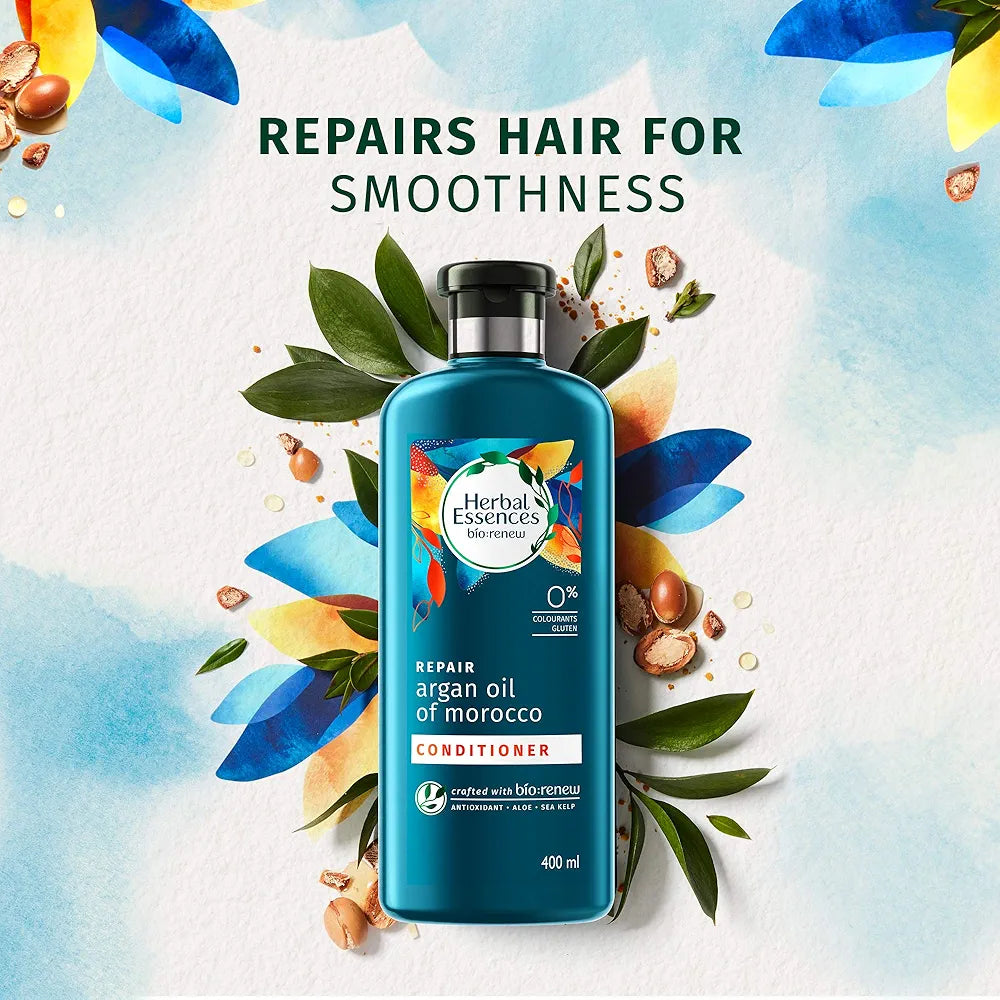 Herbal Essences Bio Renew Argan Oil of Morocco Conditioner - Each 400 ml (Pack of 2)