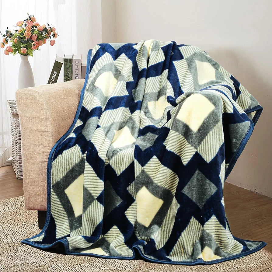 Homekart Premium Super Soft Cloudy Printed Mink Single Bed Blanket for All Season Ultrasoft & Cozy Single Ply Blanket TC - 280 Light Grey & Black