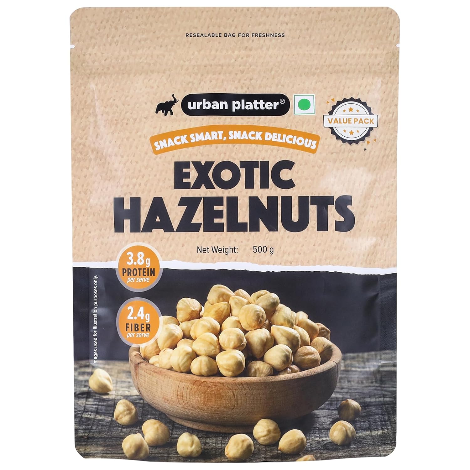 Urban Platter Exotic Hazelnuts, (Protein & Fiber Rich, For Confectionery, Baking, Nut Pastes & Dessert)