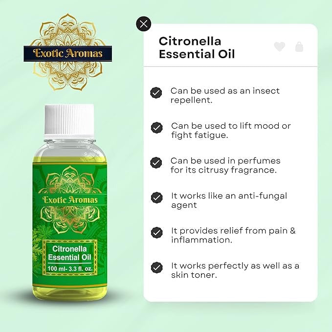 Exotic Aromas Citronella Essential Oil - 100 ml