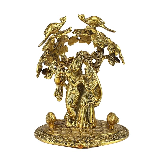 Ecraftindia Radha Krishna Standing Under Tree Showpiece