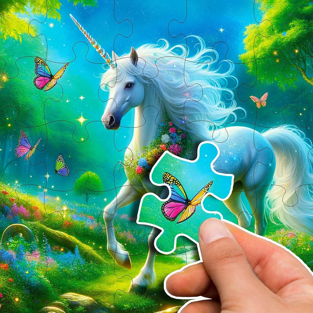Hello Friend Unicorn Jigsaw Puzzles for Kids and Children – Realistic Illustration Challenging Brain Booster Gifts, Fun and Creative Game