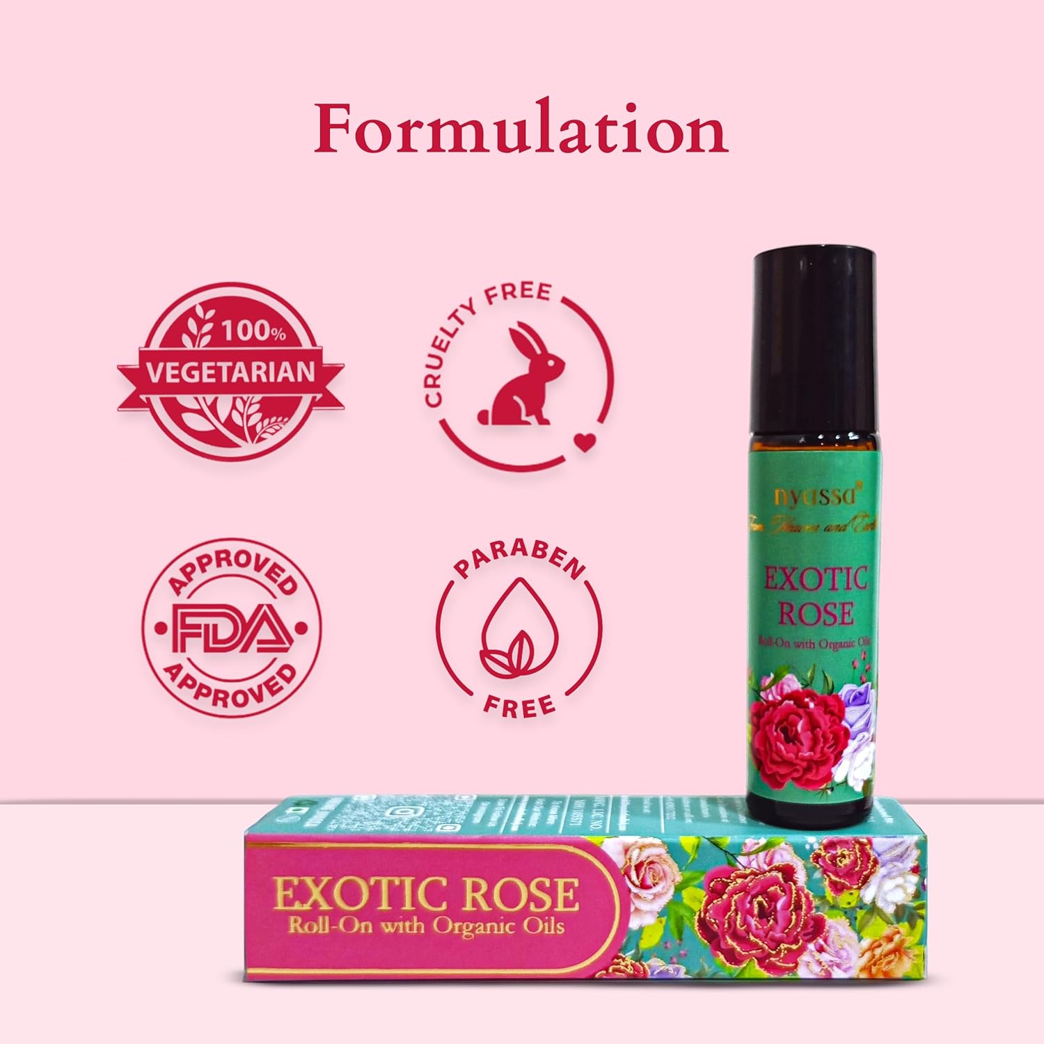 Nyassa Exotic Rose Roll on With Organic Oils - 10 Ml