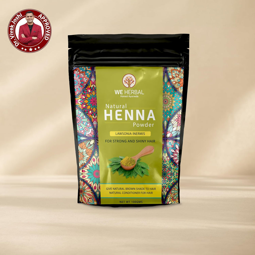 Natural Herbal Henna Powder 100g, Pure & Organic Mehndi for Hair Coloring, Conditioning, Shine & Scalp Nourishment, Healthy Scalp & Long-Lasting Colour, Natural Hair Dye & Mehendi for Soft, Shiny Hair