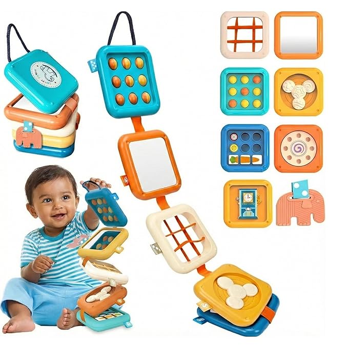 Kidology Montessori Busy Board for Toddlers 8 in 1 Sensory Activity
