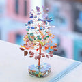 Zaicus 7 Chakra Gemstone Bonsai Tree with Orgone Heart Base