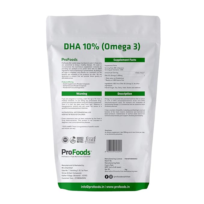 Profoods DHA 10% Omega 3 Powder - 1000 gms