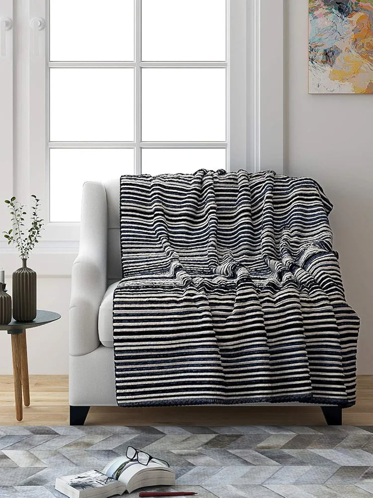 Saral Home Chenille 1 Seater Reversible Sofa Cover Throw Colour Grey