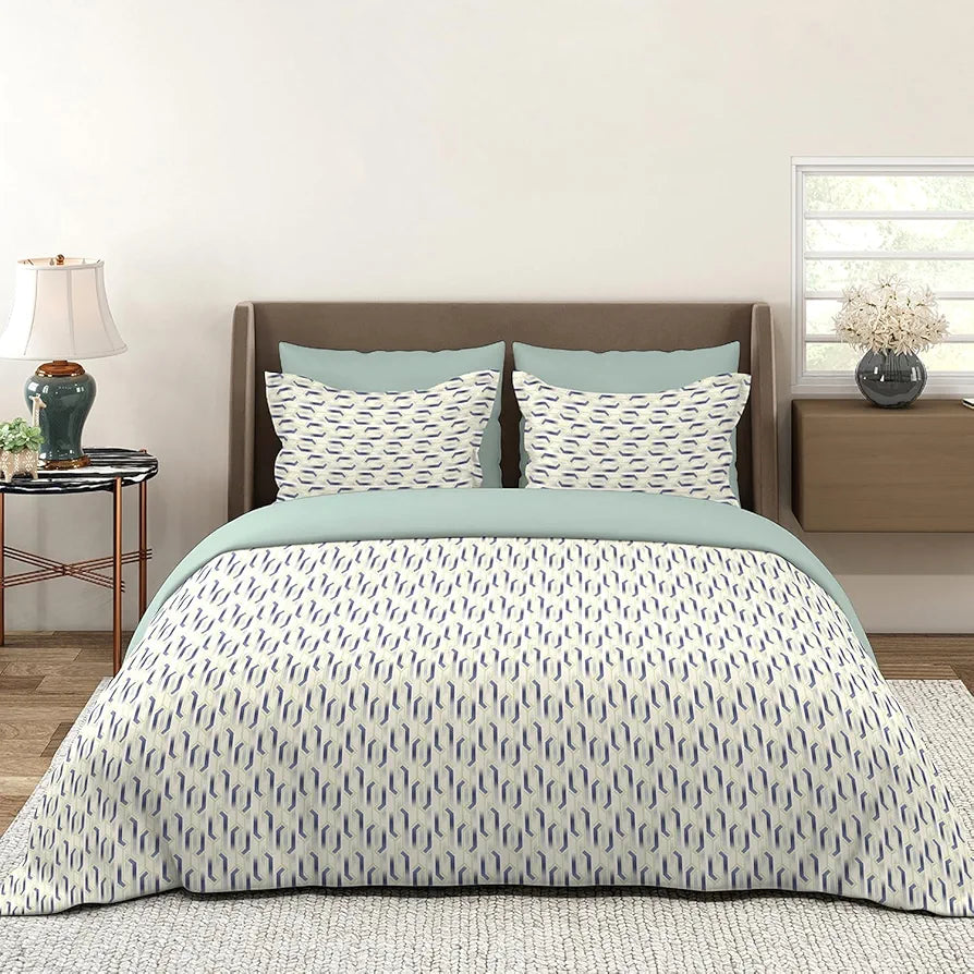 Layers Tivoli Cotton Bedsheet Set for All Seasons Lightweight 104 TC Queen Size Dark Beige Color