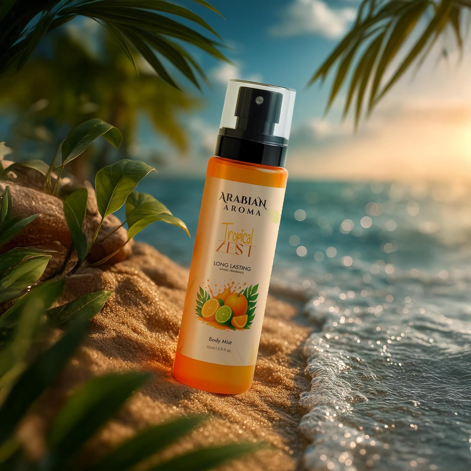 Arabian Aroma Tropical Zest Body Mist for Women | Exotic Fruity Citrus Fragrance | Energizing Long-Lasting Mist | 110ml