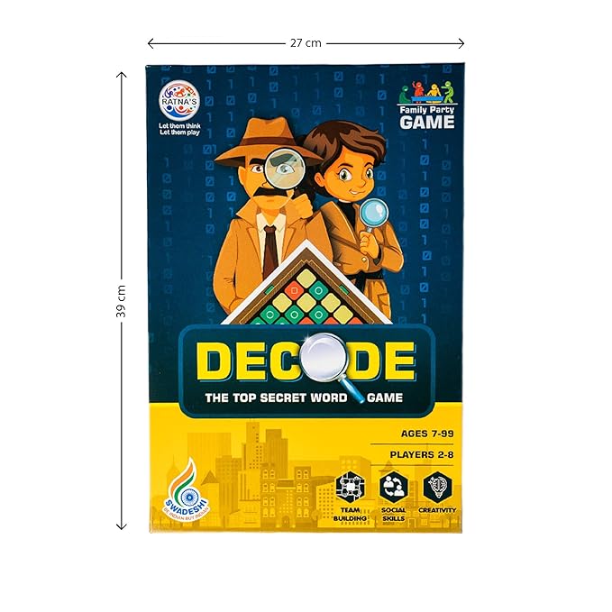 Ratna's Decode the Top Secret Word Board Game for Ages 7 and Above | Develops Team Building, Social Skills, Imagination