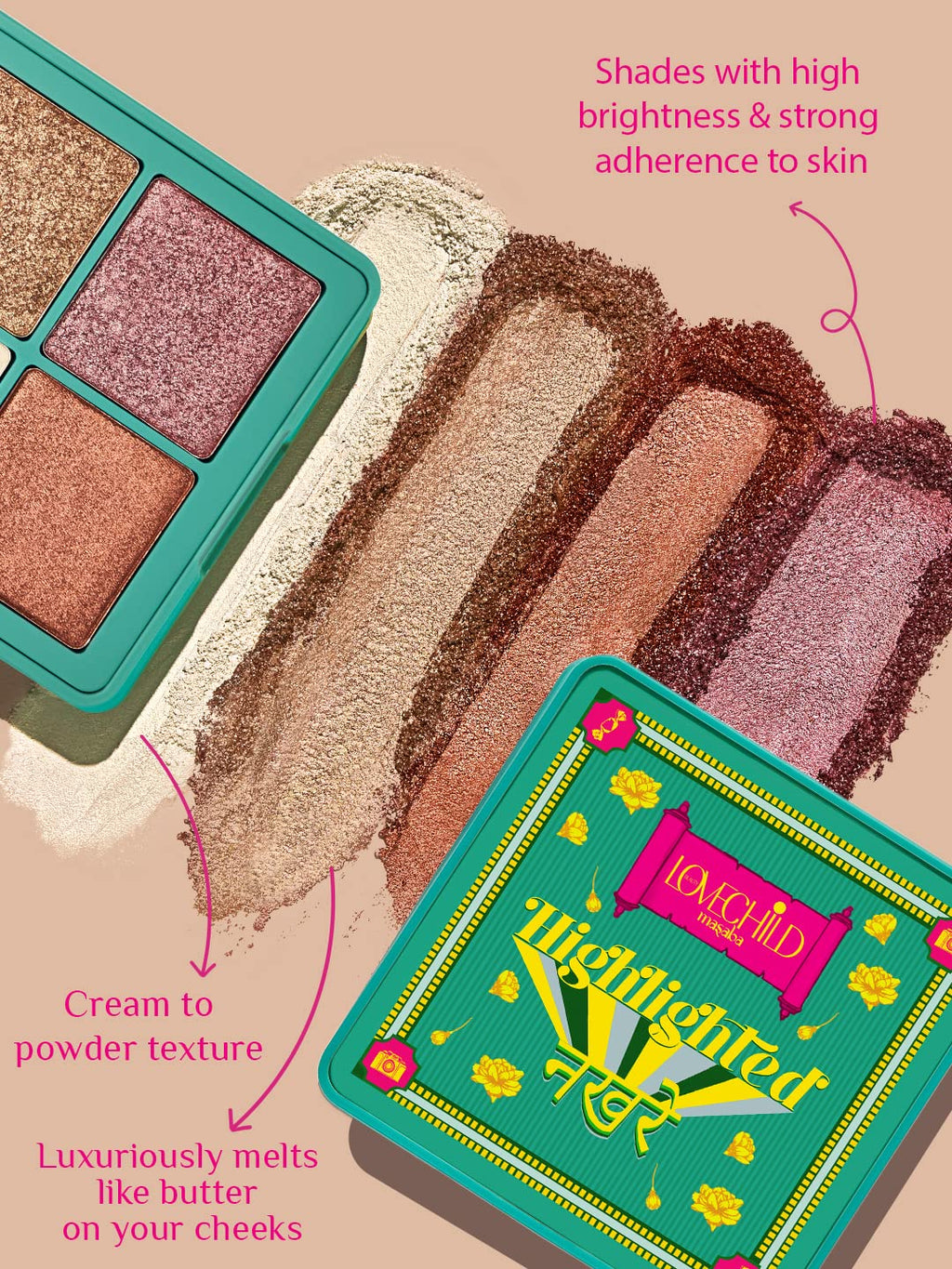 LoveChild Masaba Face Highlighter Palette (Sitara), 11.2gm