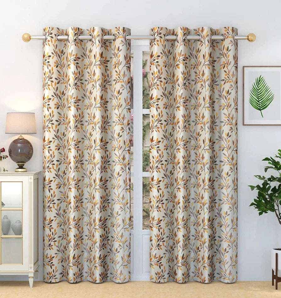 Homefab India 1 Piece Polyester Eyelet Long Door Curtain 9 feet Room Darkening Curtains