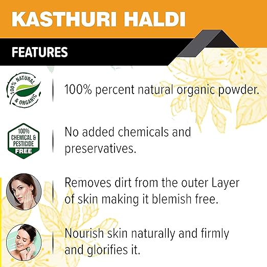 Florecer Kasturi Haldi Powder for Face Pack Powder - 100 gms