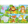 ABYZ Wooden Animal Jigsaw Puzzle Games for Kids & Children Paperless Puzzle 9 Pieces (Set of 6) for Kids Age 3+