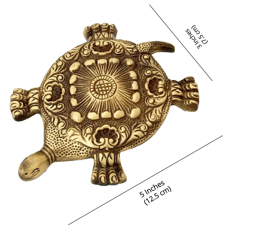 Two Moustaches Brass Feng Shui Tortoise