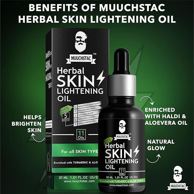 Muuchstac Herbal Skin Lightening Face Oil for Men - 30 ml