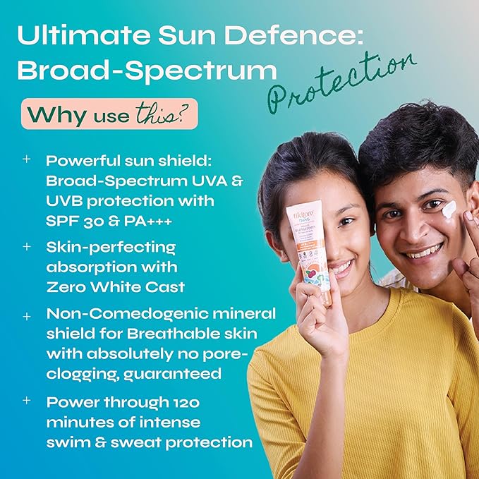 Tikitoro Teens Mineral Sunscreen with SPF 30, PA+++ Contains Kokum butter - 75 ml