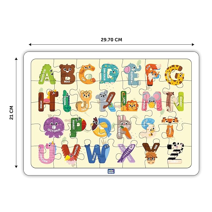 Mini Leaves 35 Piece Puzzle for Kids | Capital Alphabets Jigsaw Puzzle | Educational ABCD Toys for Kids 3+ Years