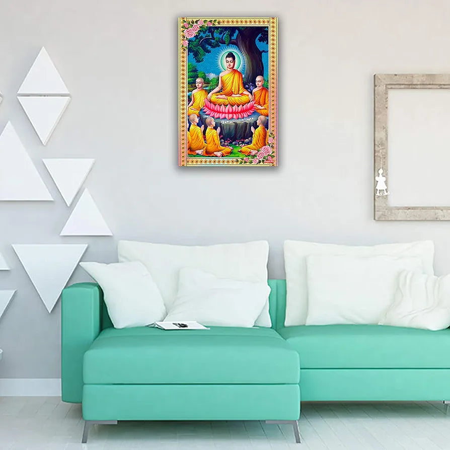 Rangoli MDF Wall Stick Decorative Panel 12x18 Wall Art P-1 Design-24