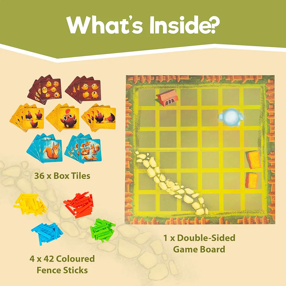 Binca Board Game - Count Your Chickens, Strategy Board Game for Boys & Girls, Fun for Family & Friends Game Night, Card Game for Kids, Teens & Adults, Travel Gifts for Ages 7,8,9,10 & Up, 2-4 Players