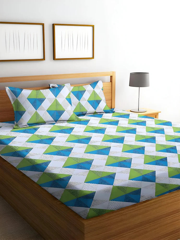 Starnstyle Polycotton 220 TC Floral Printed King Size Double Bedsheet with 2 Pillow Covers Wilds
