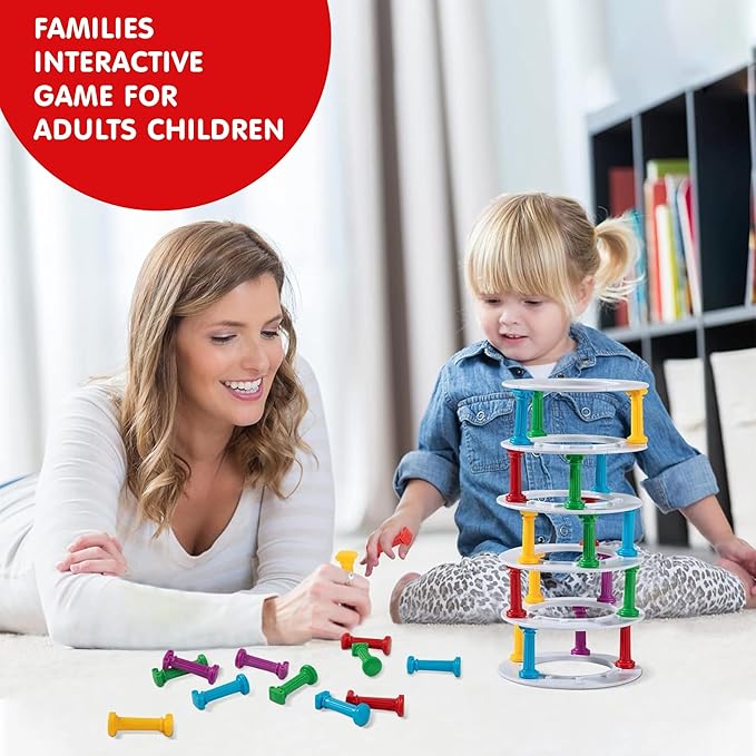 Kidology Tumbling Tower Game Classic Stacking Game Multicolor