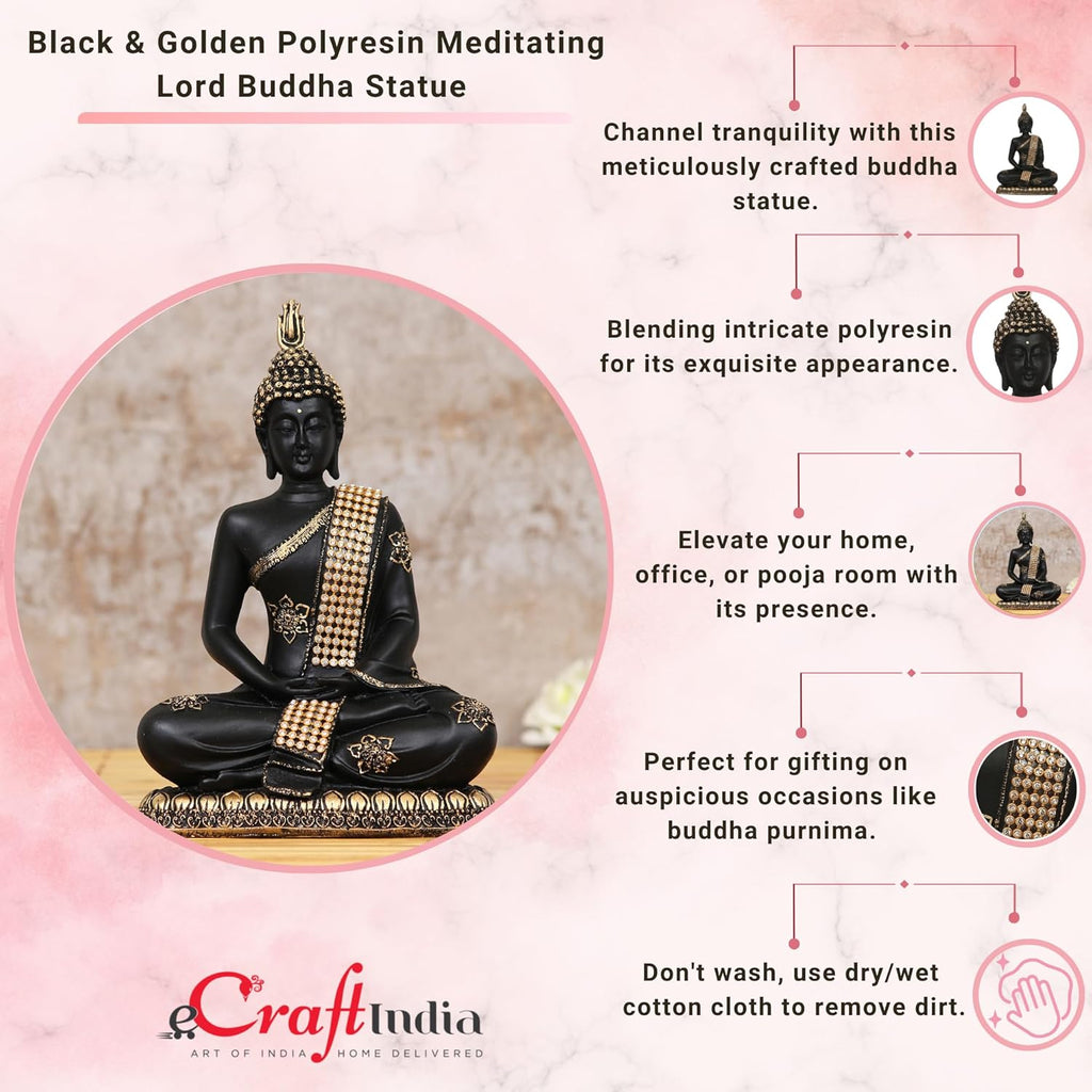Ecraftindia Decorative Meditating Lord Buddha