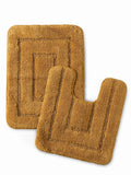 Saral Home Cotton Anti Slip Bathmat Set with Contour Colour Ochard