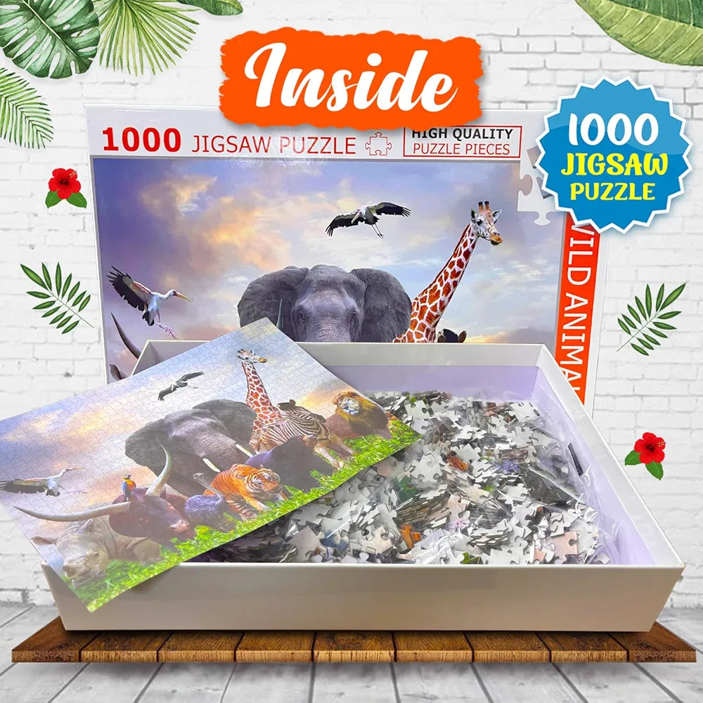Hello Friend Wild Animal 1000 Piece Jigsaw Puzzles for Kids and Children