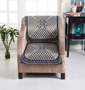 Nendle Chenille Geometric Velvet Fabric 5 Seater Sofa Cover Grey Set of 6 Pieces