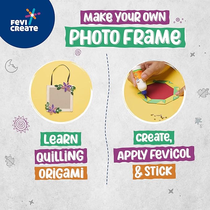 Fevicreate Photo Frame Art & Craft Kit Boost Child's Creativity Gift for Boys & Girls Age 5+ Years