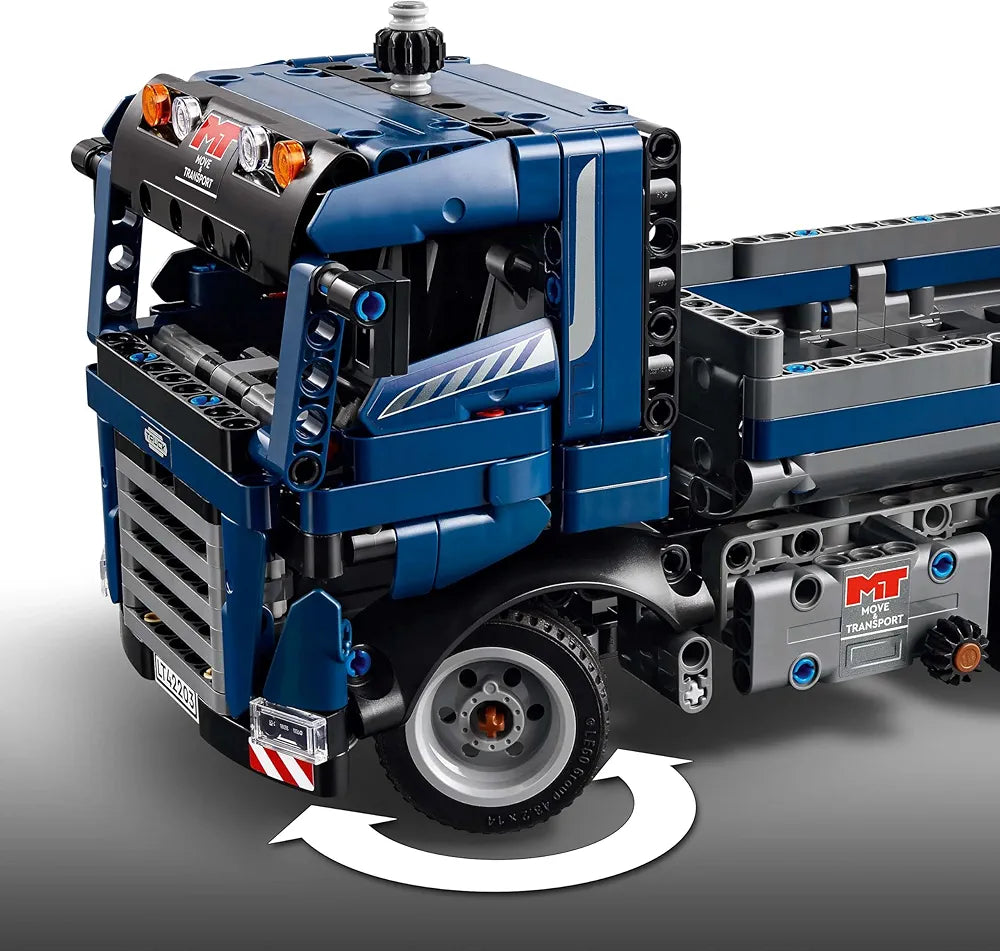 Lego Technic Tipping Dump Truck Toy, Blue Construction Vehicle Set 42203 Building Blocks Toys for 9+ Gift for Boys and Girls