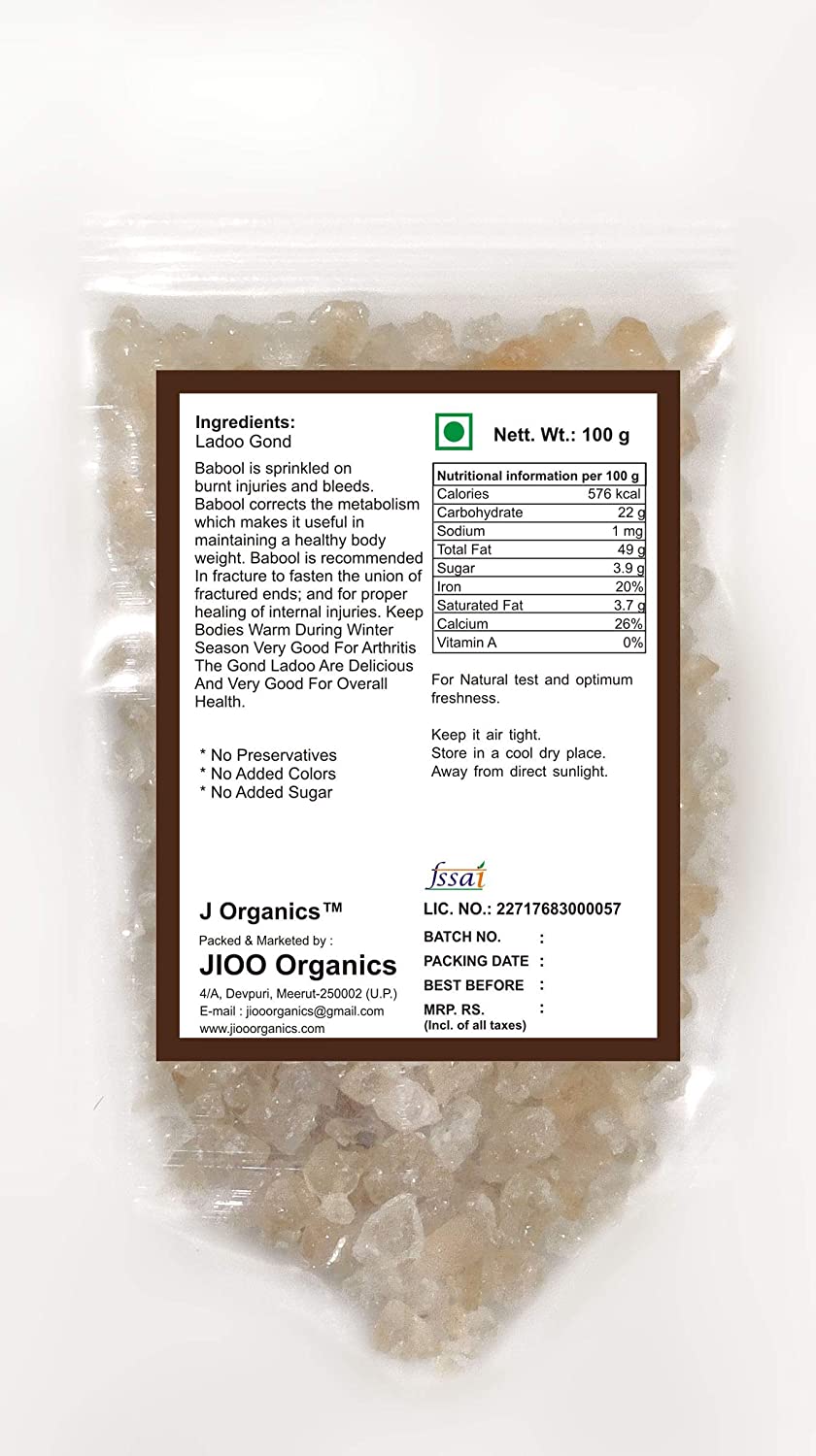 Jioo Organics Acacia Gum Gond Ladoo Gond - 100 gms