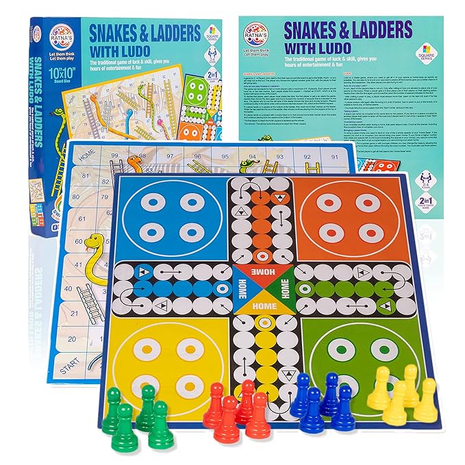 Ratna's Traditional Board Games for All Ages A Perfect Companion for Hours of Fun & Entertainment | Snakes & Ladders With Ludo