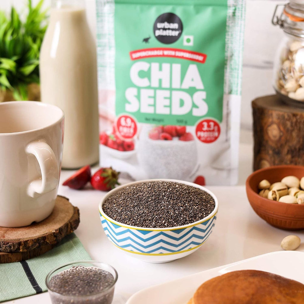 Urban Platter Black Chia Seeds, 500g (Rich in Omega-3, Fibre & Protein | Superfood)