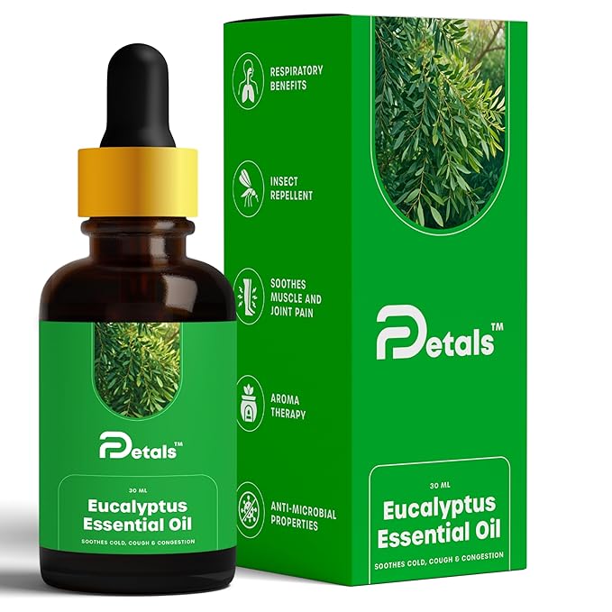 DPetals Eucalyptus Essential Oil for Soothing Relaxation Skin & Hair Care - 30 ml