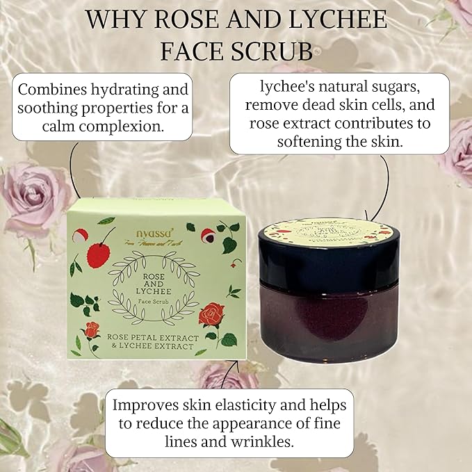Nyassa Rose and Lychee Face & Body Scrub - 35 Gms