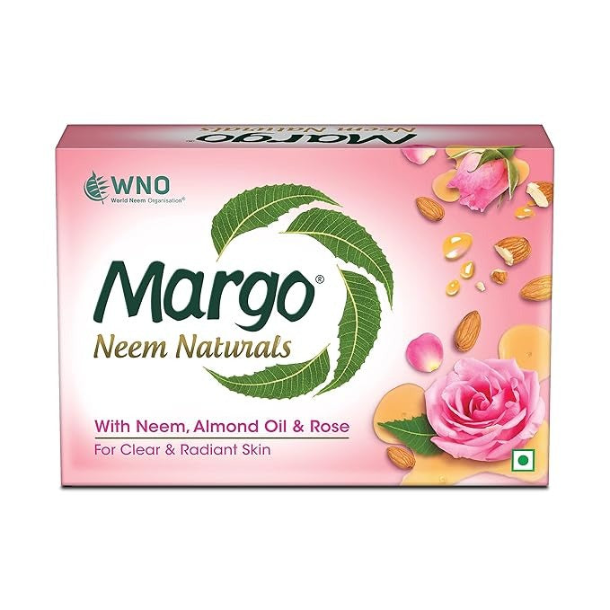 Margo Neem Naturals Soap Enriched With Almond Oil & Rose - 40 gms (Pack of 5)