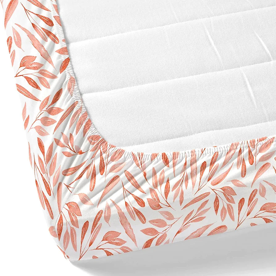 Dreamscape Cotton King Fitted Bedsheet with 2 Pillow Covers Salmon Rose