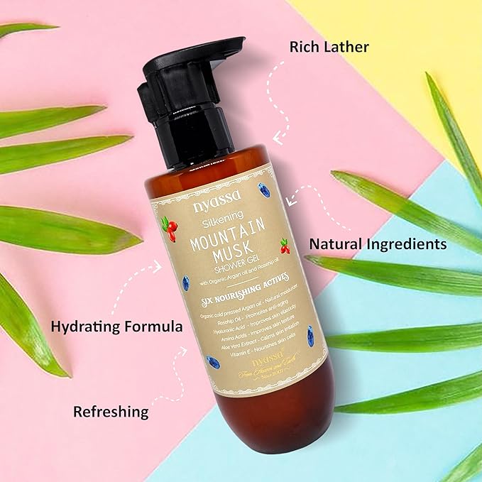 Nyassa Silkening Mountain Musk Shower Gel With 6 Nourishing Actives - 210 Ml