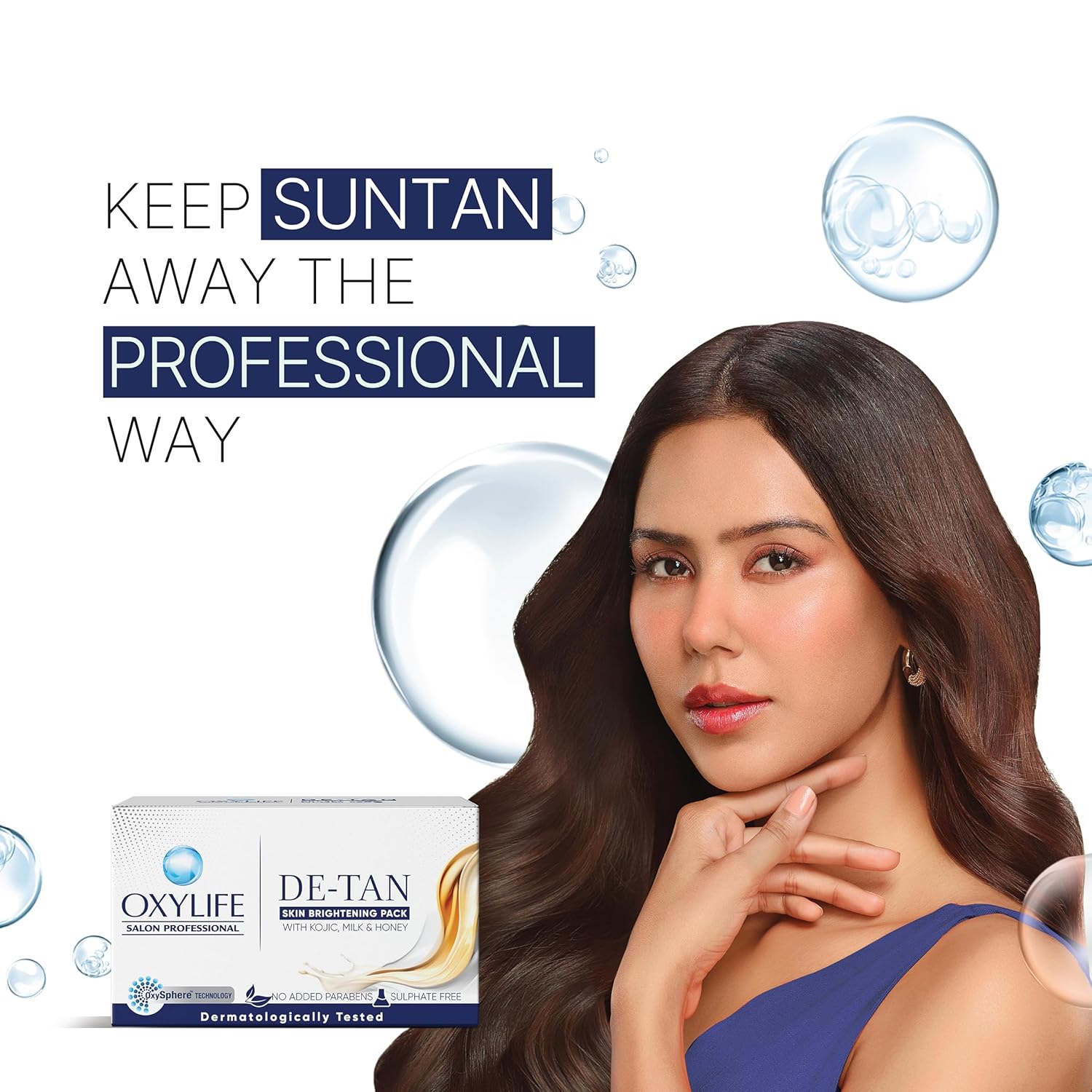 Oxylife Salon Professional De-Tan Pack - 12g x 4 (48g) | 15-Min Tan Removal Cream | With Kojic Acid, Milk & Honey | Suitable for Men & Women | Dermatologically Tested | Sulphate & Paraben Free