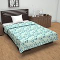 Divine Casa Floret 100% Cotton Single Dohar 120 GSM Soft & Lightweight Throw Blanket Colour Winter Fern