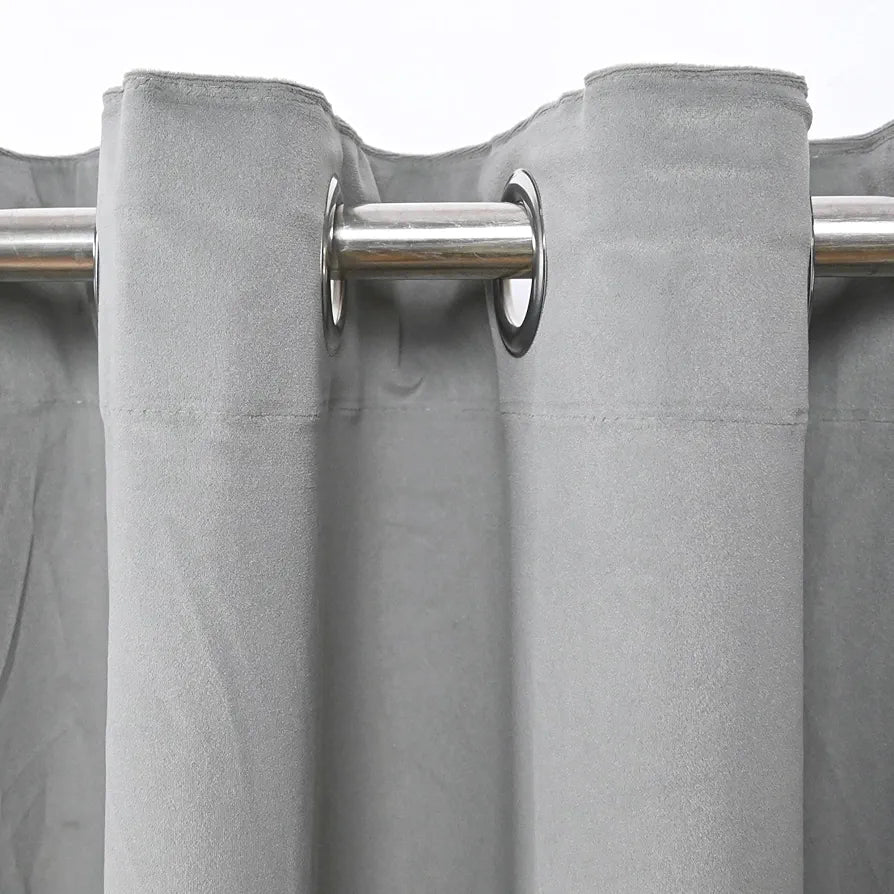 Divine Casa Premium 7 Feet Velvet Blackout Curtain for Doors Luxurious Thermal Insulated Room Darkening & Noise Reducing Opaque Single Panel (Pack of 1)